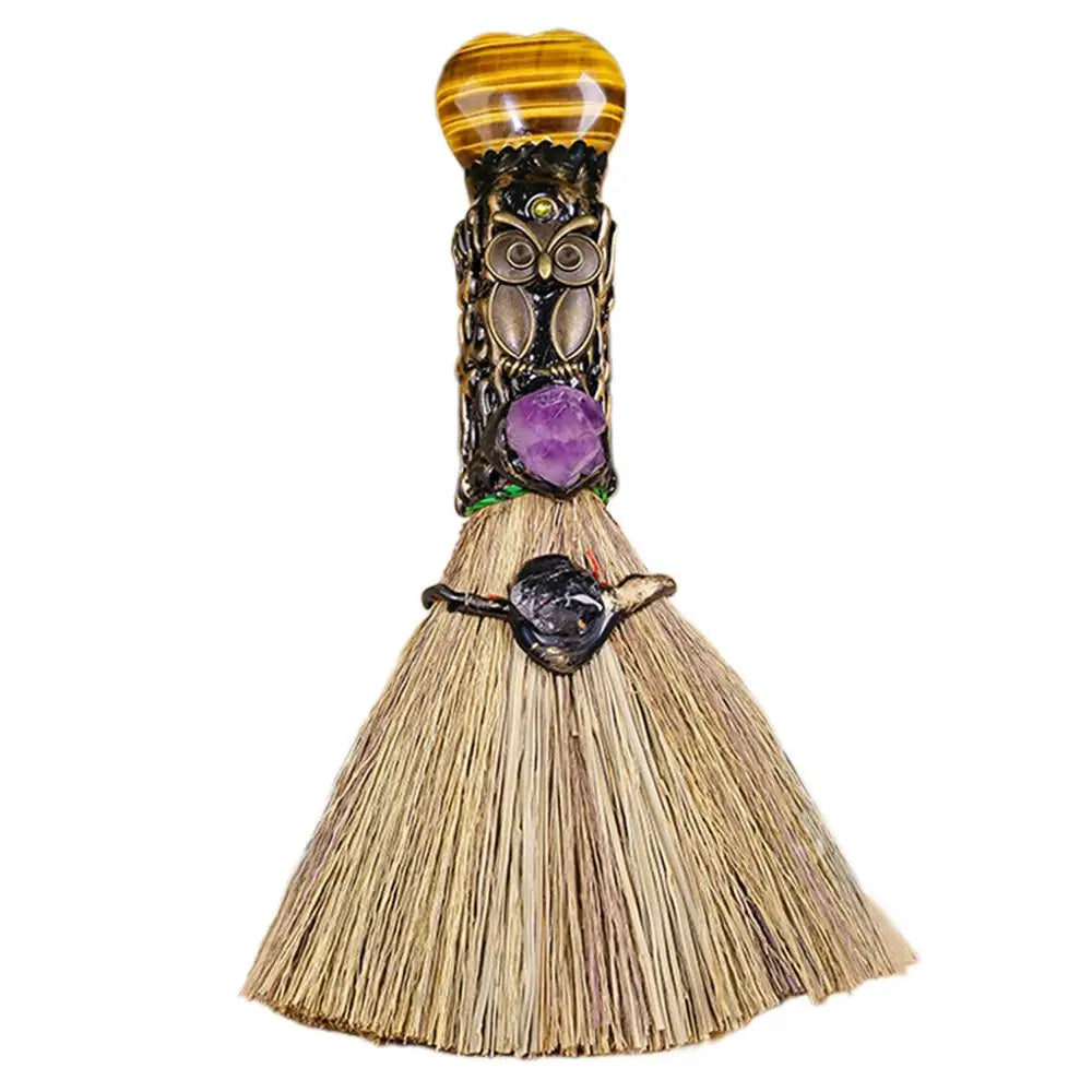 Crystal Heart Altar Broom — Witch's Hearth Collection