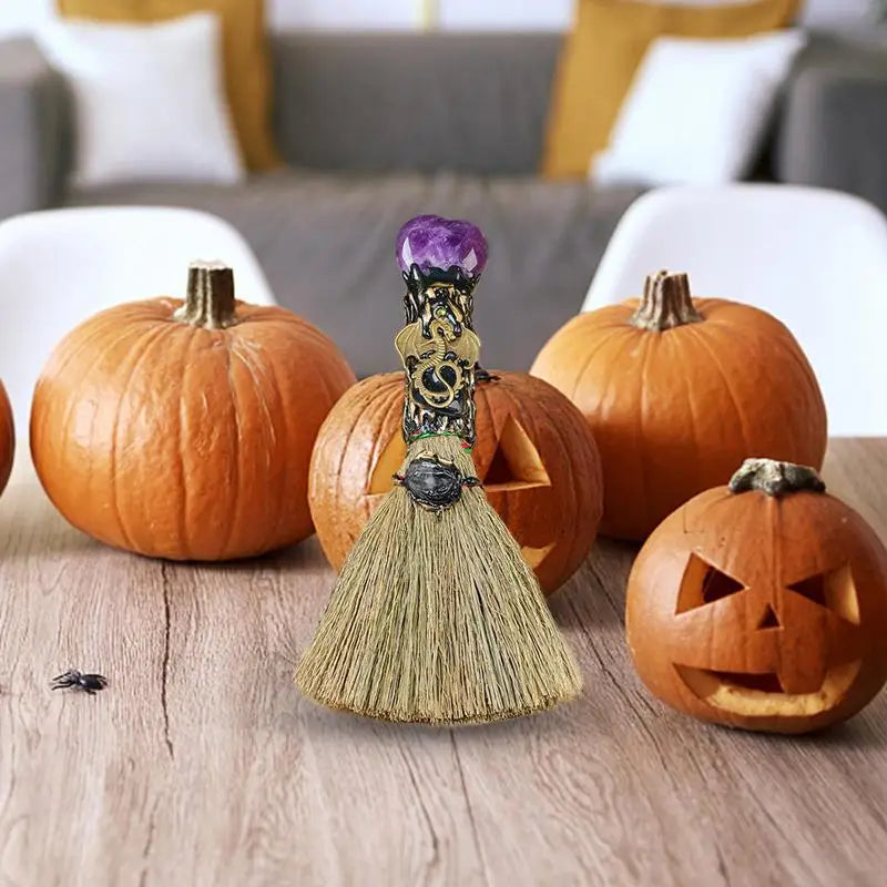 Crystal Heart Altar Broom — Witch's Hearth Collection