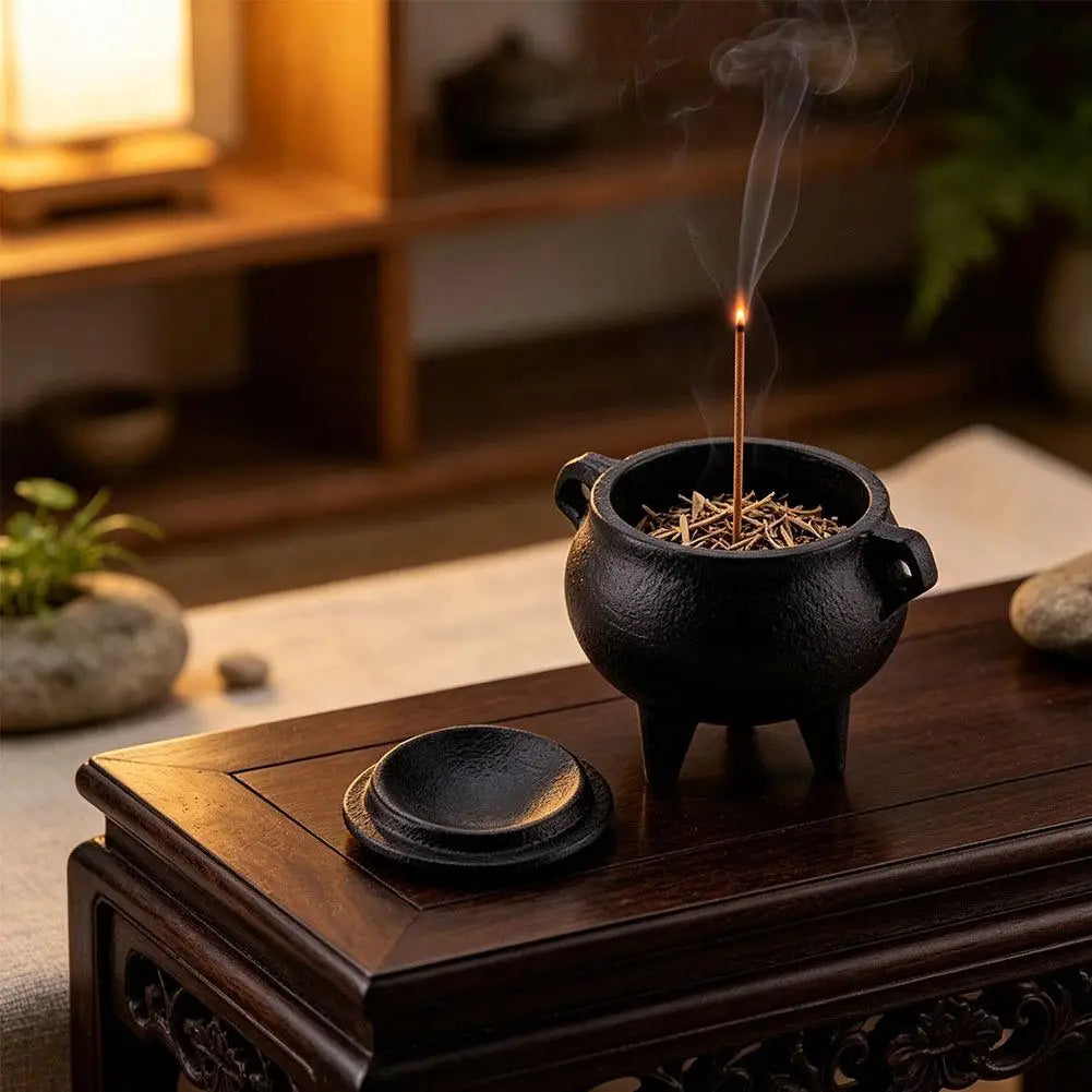 Mini Cast Iron Cauldron — Altar Incense Burner