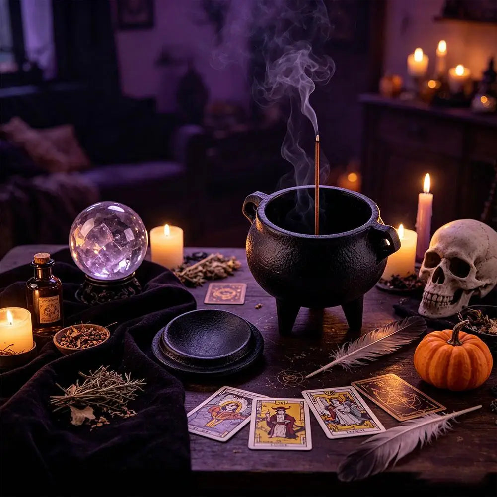 Mini Cast Iron Cauldron — Altar Incense Burner