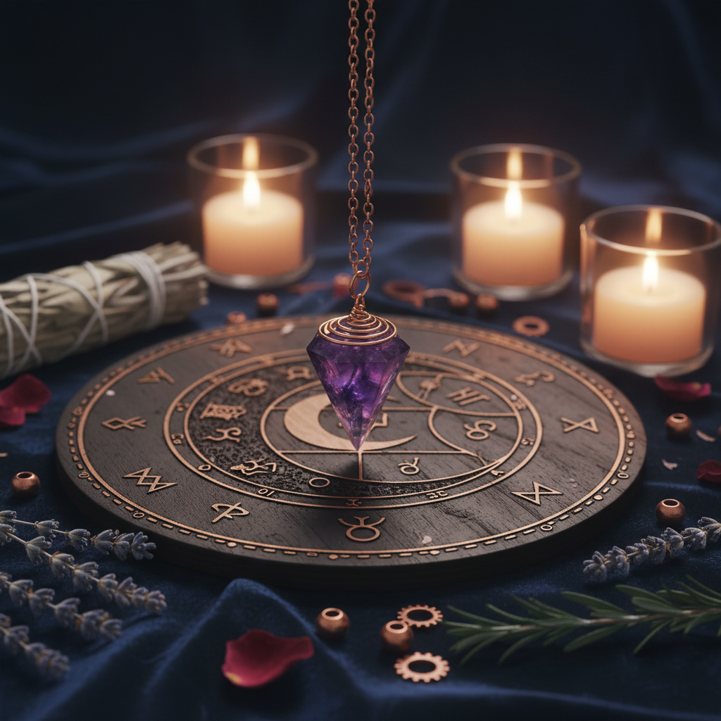 Amethyst Pendulum & Divination Board — Choose Your Tool